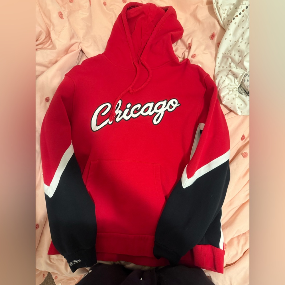 Mitchell & Ness Black and Red Chicago Hoodie